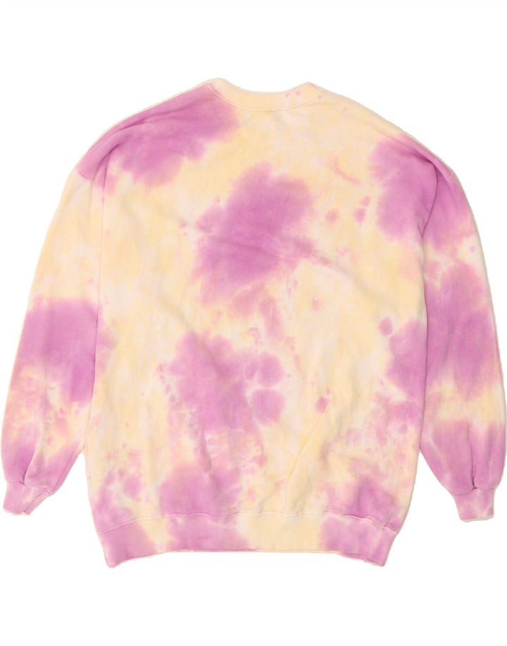 PULL & BEAR Womens Oversized Sweatshirt Jumper UK 10 Small Purple Tie Dye Vintage Pull & Bear and Second-Hand Pull & Bear from Messina Hembry 