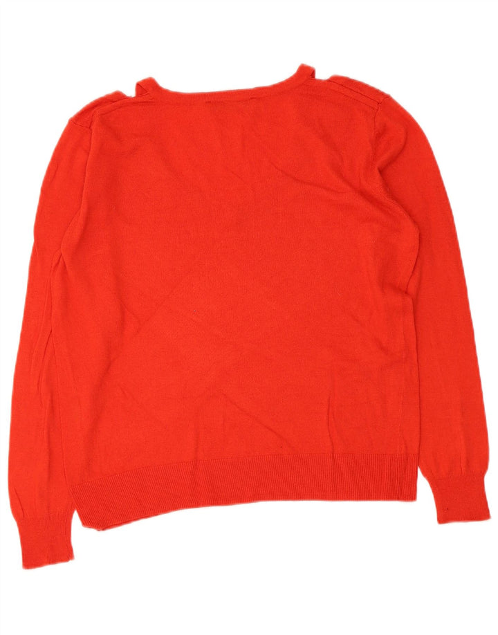 Damski sweter Zara z dekoltem w kształcie litery V, UK 14, średni czerwony