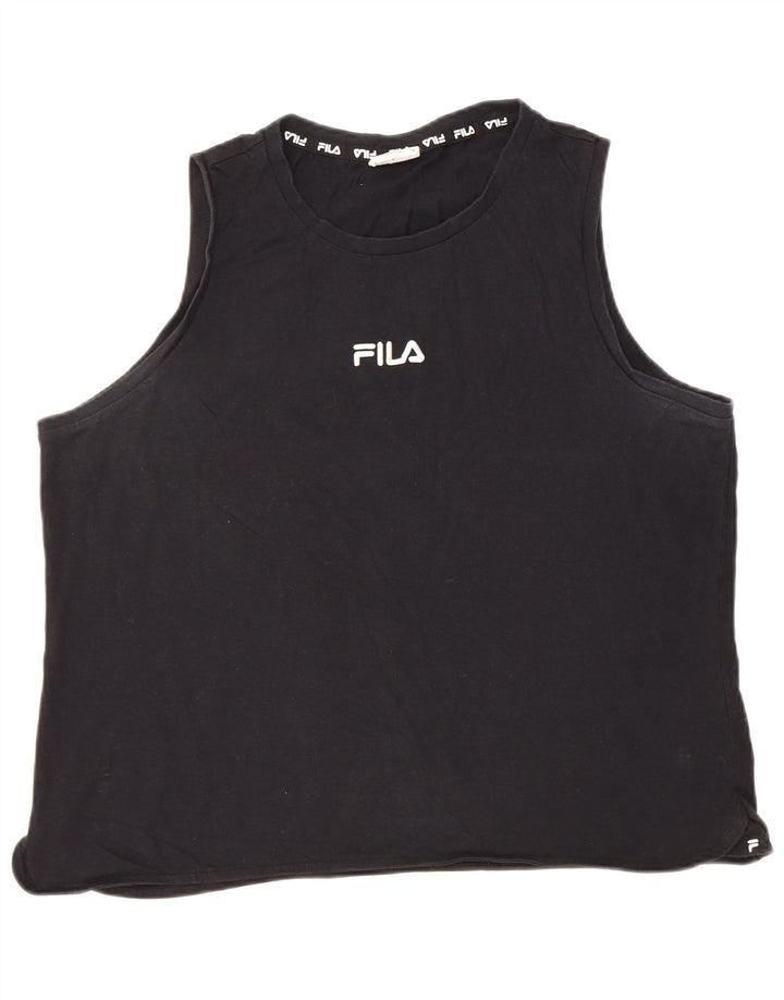 Top damski Fila Vest UK 18 XL, czarny, bawełniany