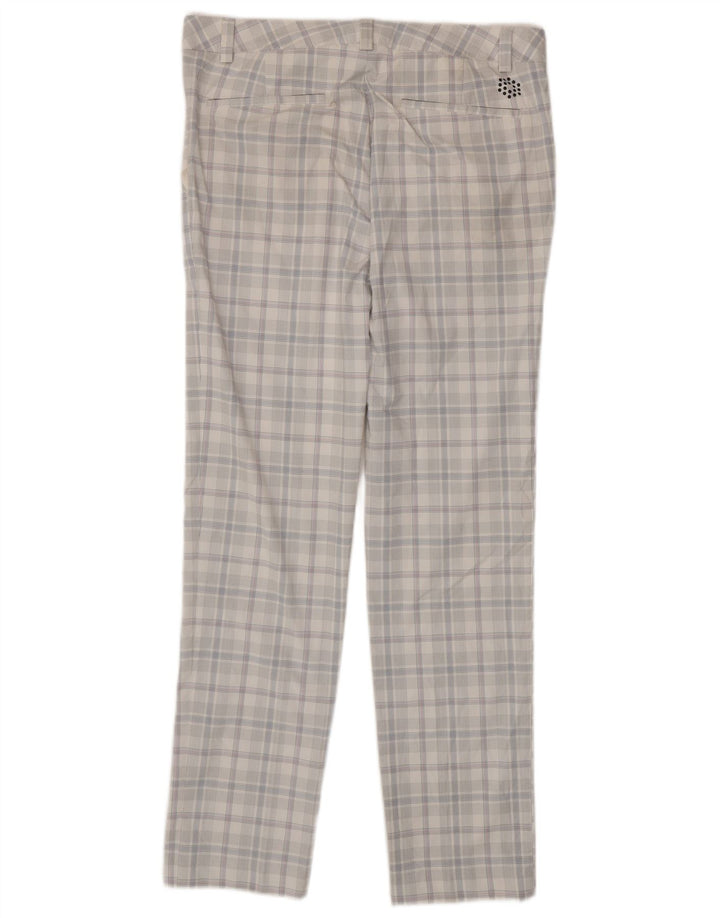 Męskie spodnie typu slim chino PUMA W34 L34, poliester w białą kratkę