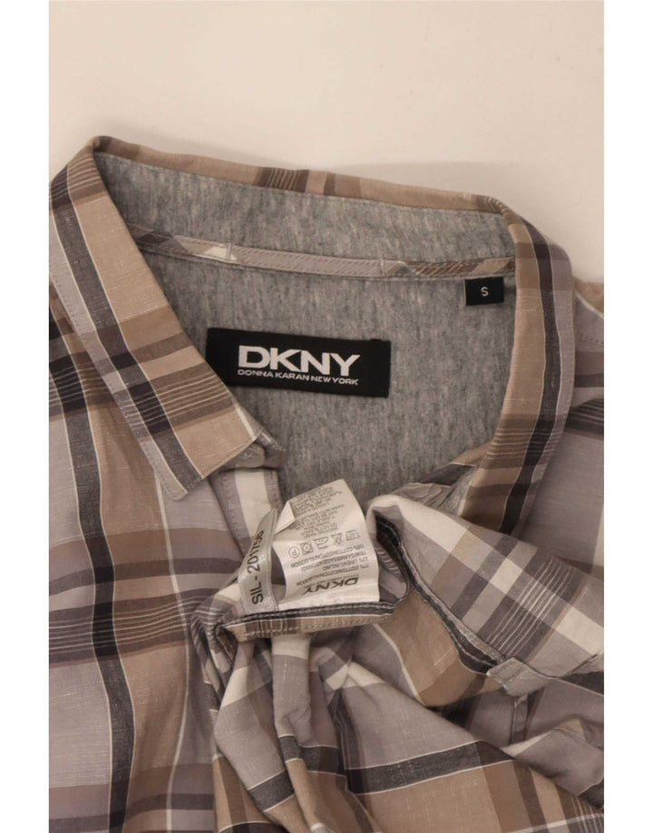Koszula męska Dkny w małą szarą kratę, bawełniana
