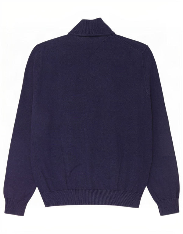 Damski sweter zapinany na zamek Tommy Hilfiger UK 16, duży, granatowy, bawełniany