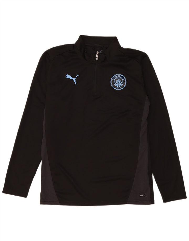 Męski dres Puma Manchester City z pulowerem, średni czarny kolor z blokami