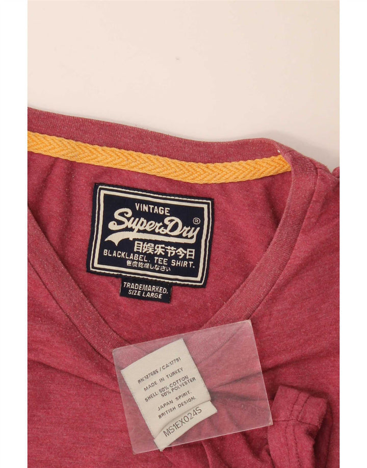 Męski T-shirt z grafiką Superdry, duży, czerwony, bawełniany