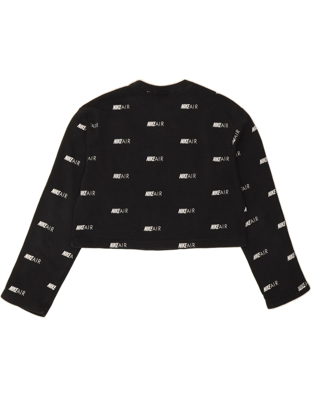 NIKE Womens Crop Oversized Sweatshirt Jumper UK 14 Medium Black Cotton Vintage Nike and Second-Hand Nike from Messina Hembry 