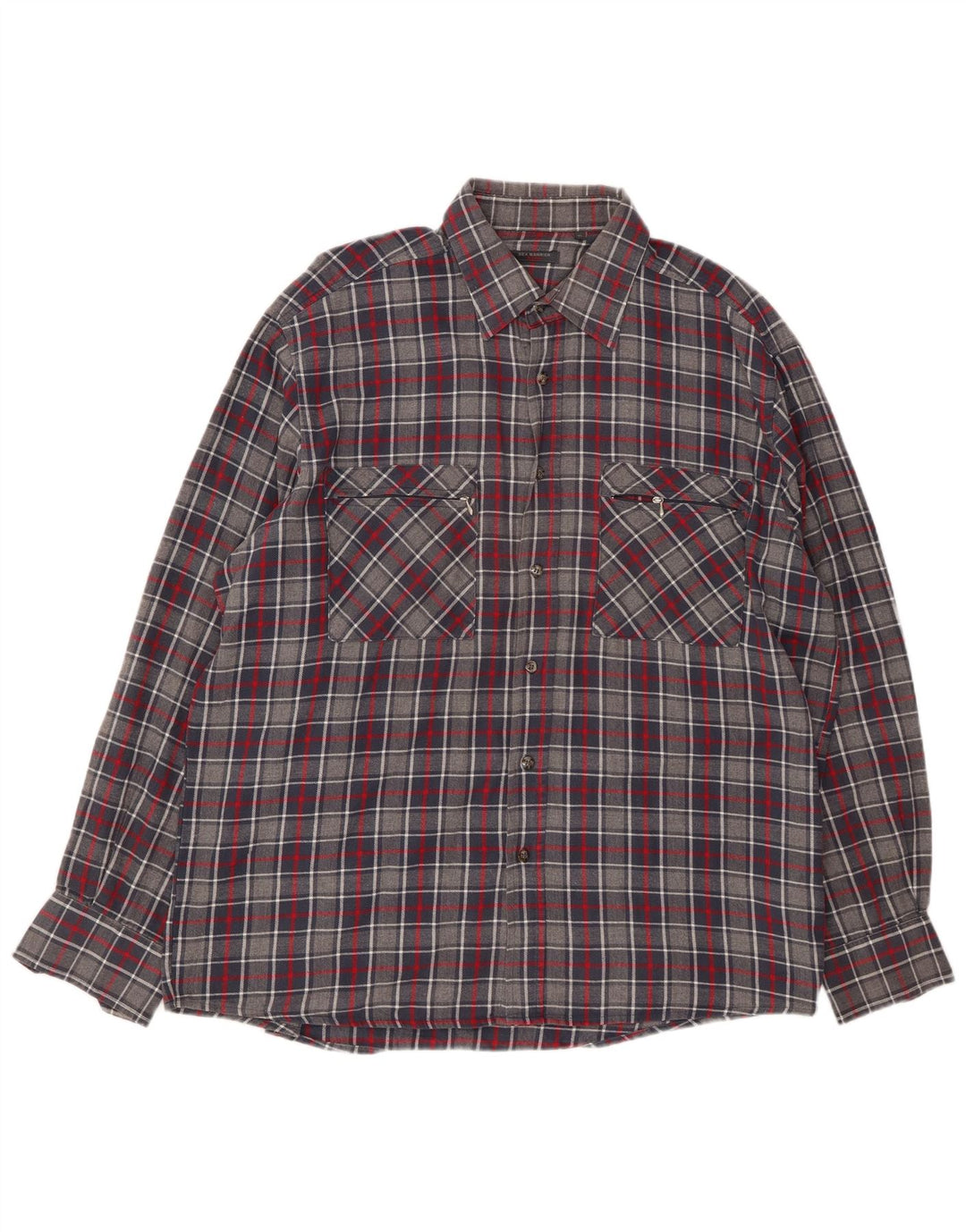 Męska koszula flanelowa SEA BARRIER XL, bawełniana, szara krata