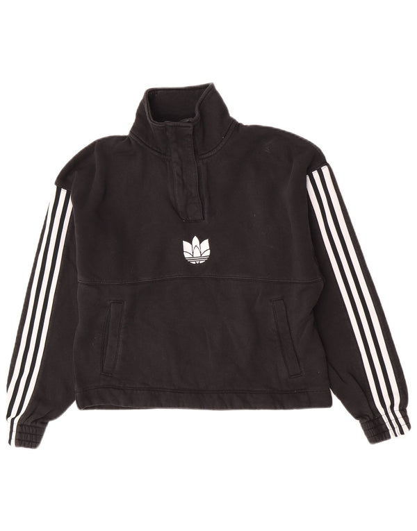 Damska bluza Adidas Crop Jumper UK 10 Small Black Colorblock