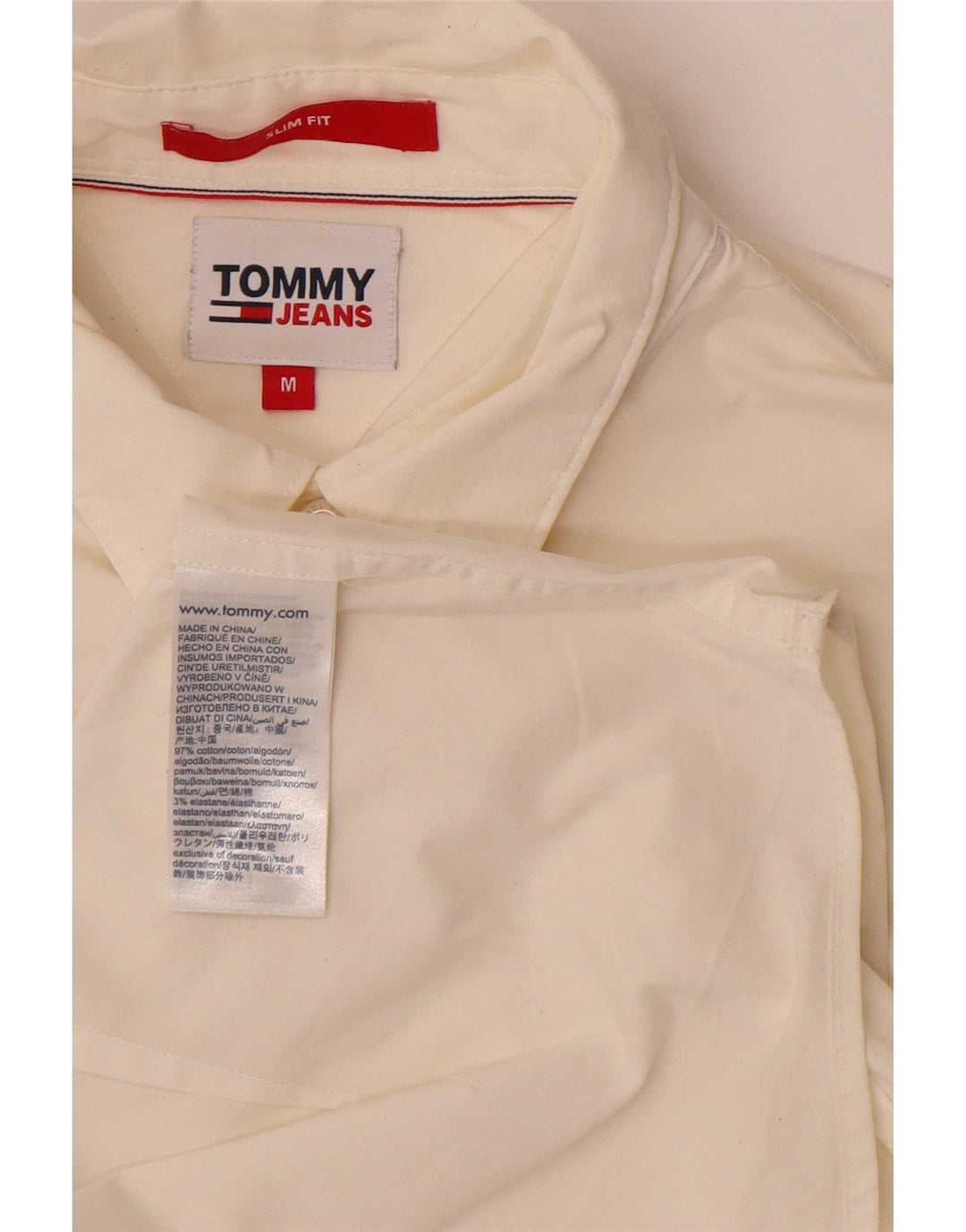Męska koszula o dopasowanym kroju Tommy Hilfiger, średnia, biała, bawełniana