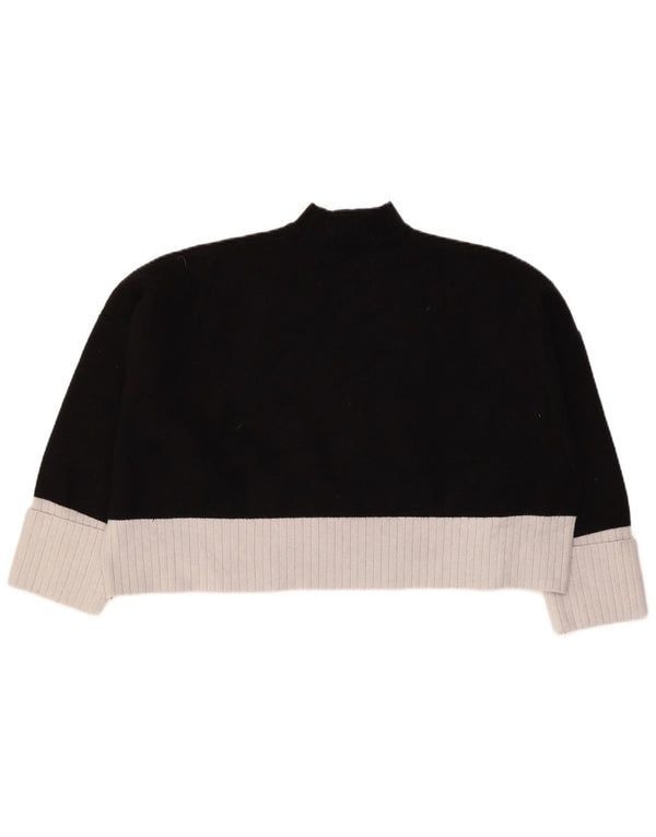 Damski sweter z golfem Zara UK 20 2XL Czarny z blokami kolorów