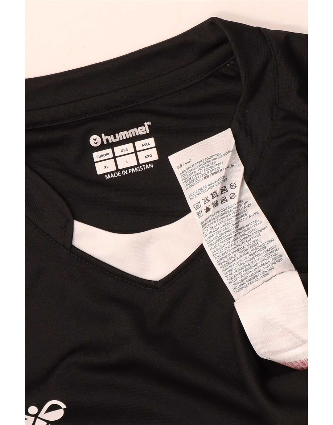 Męski T-shirt z grafiką Hummel, duży czarny poliester z blokami kolorów
