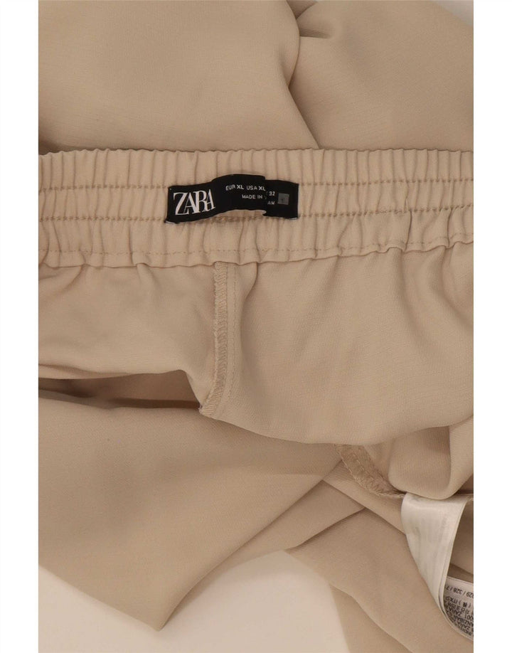 Krótkie spodnie damskie Zara XL W34 L26 Beżowy poliester