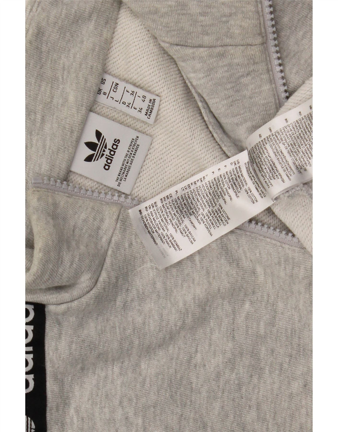 Damska bluza Adidas Oversized Graphic Zip Neck Sweter UK 8 Small Grey