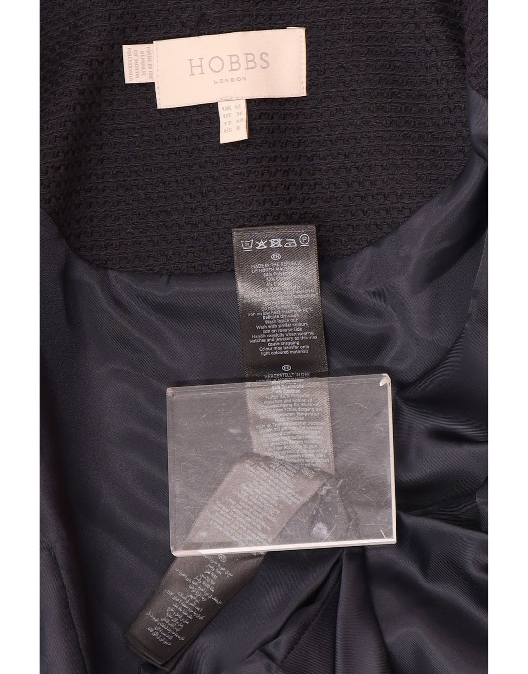 HOBBS Damska kurtka typu Crop 3/4 z odkrytymi bolerkami UK 12, średnia czarna