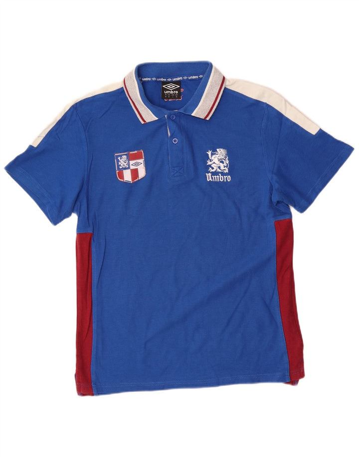 Męska koszulka polo z grafiką Umbro w kolorze średnioniebieskim