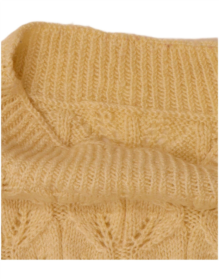 Sweter damski VINTAGE z golfem UK 14, duży, beżowy