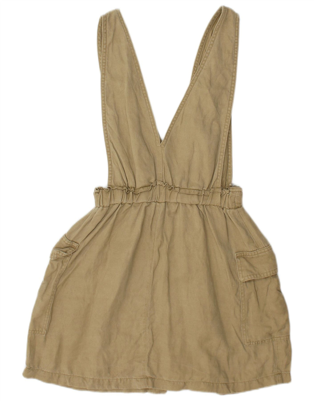 Damskie ogrodniczki Zara Spódnica cargo, mała W26, khaki, lniana