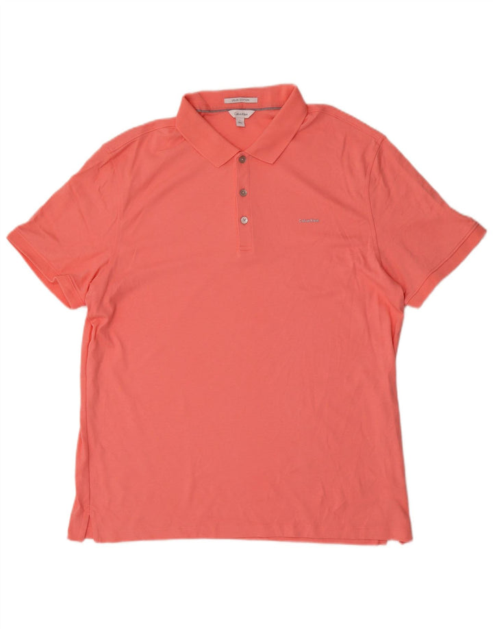Męska koszulka polo Calvin Klein, duża, różowa, bawełniana