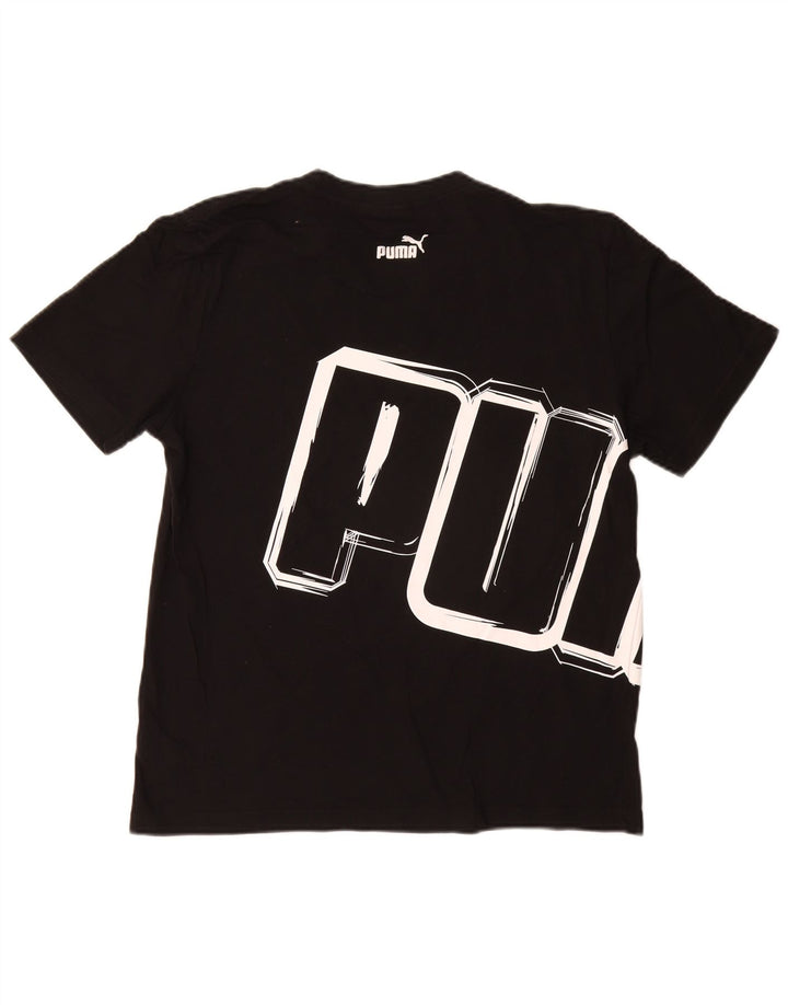 Męski T-shirt z grafiką Puma, duży, czarny, bawełniany