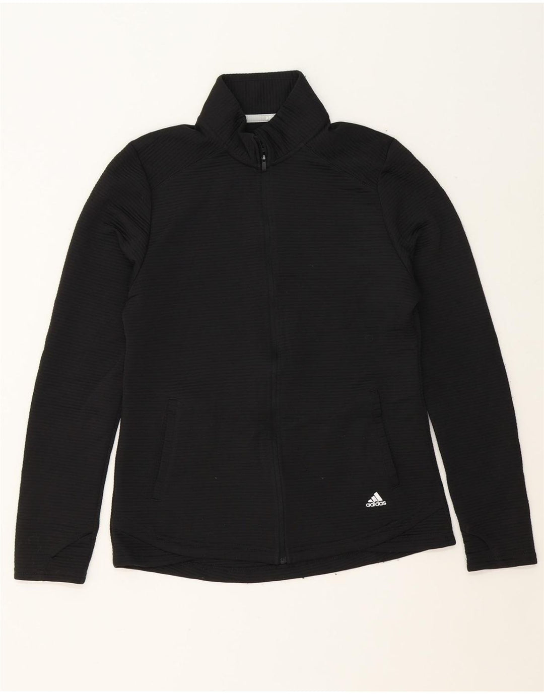 ADIDAS Womens Golf Tracksuit Top Jacket UK 12 Medium Black Polyester Vintage Adidas and Second-Hand Adidas from Messina Hembry 