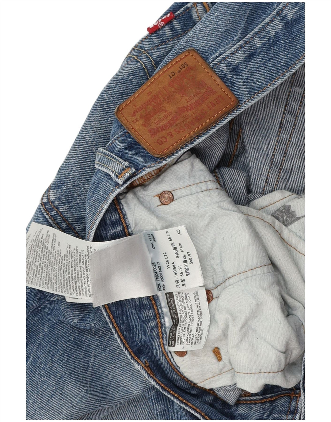 Damskie jeansy Levi's 501 Straight W26 L28 Niebieskie bawełniane