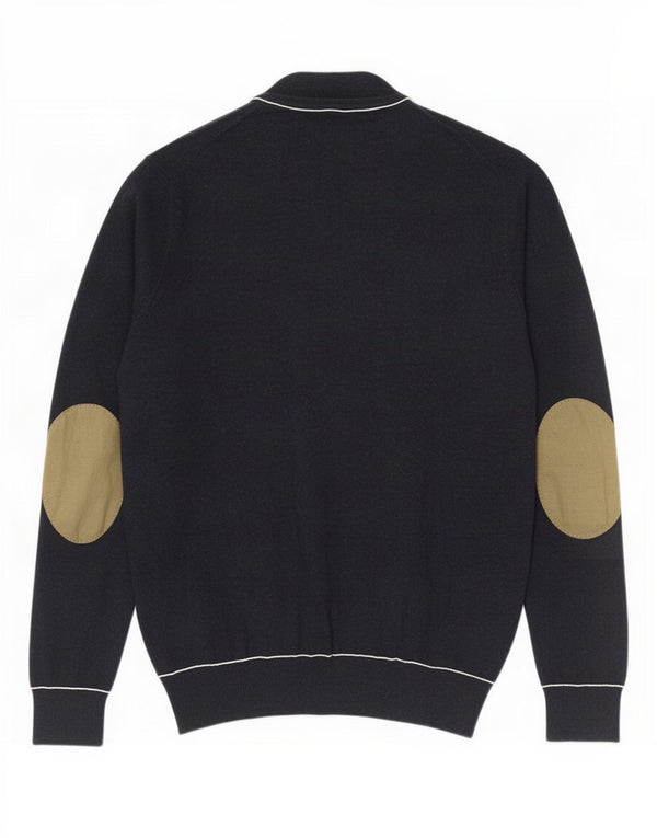 Męski sweter rozpinany Massimo Dutti, średni granatowy, bawełniany