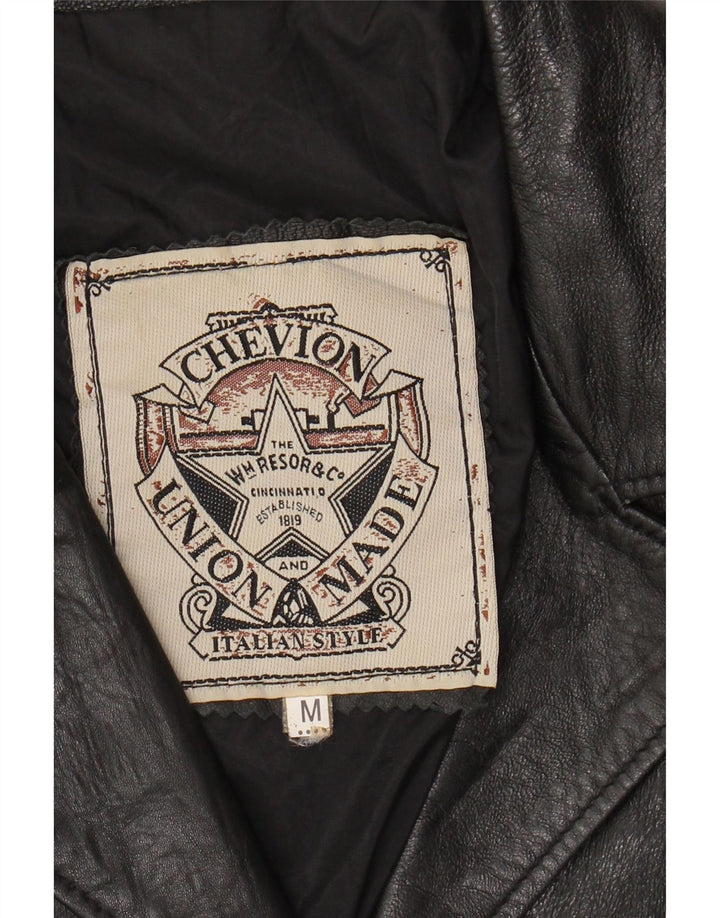 Damska kurtka skórzana VINTAGE UK 14, średnia czarna