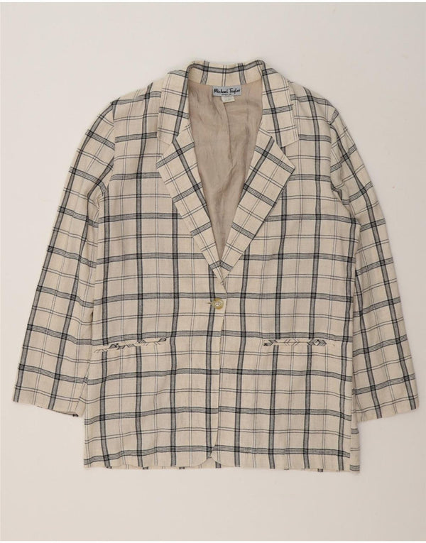 Damska marynarka Michael Taylor Oversize Longline UK 16, duża, beżowa