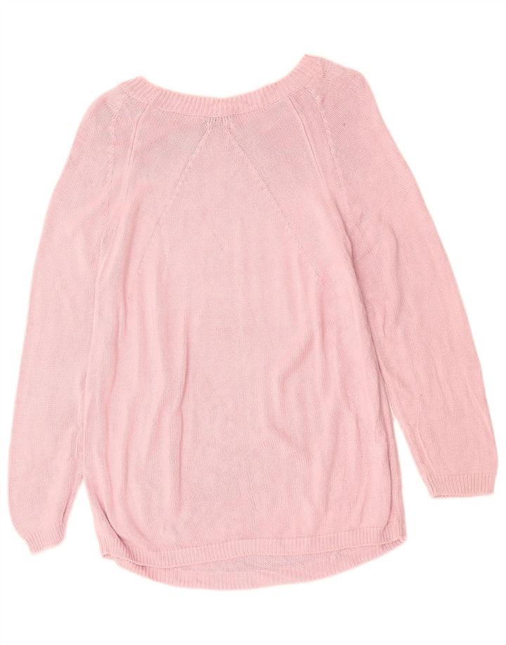MASSIMO DUTTI Damski sweter z dekoltem w łódkę, UK 14, duży, różowy