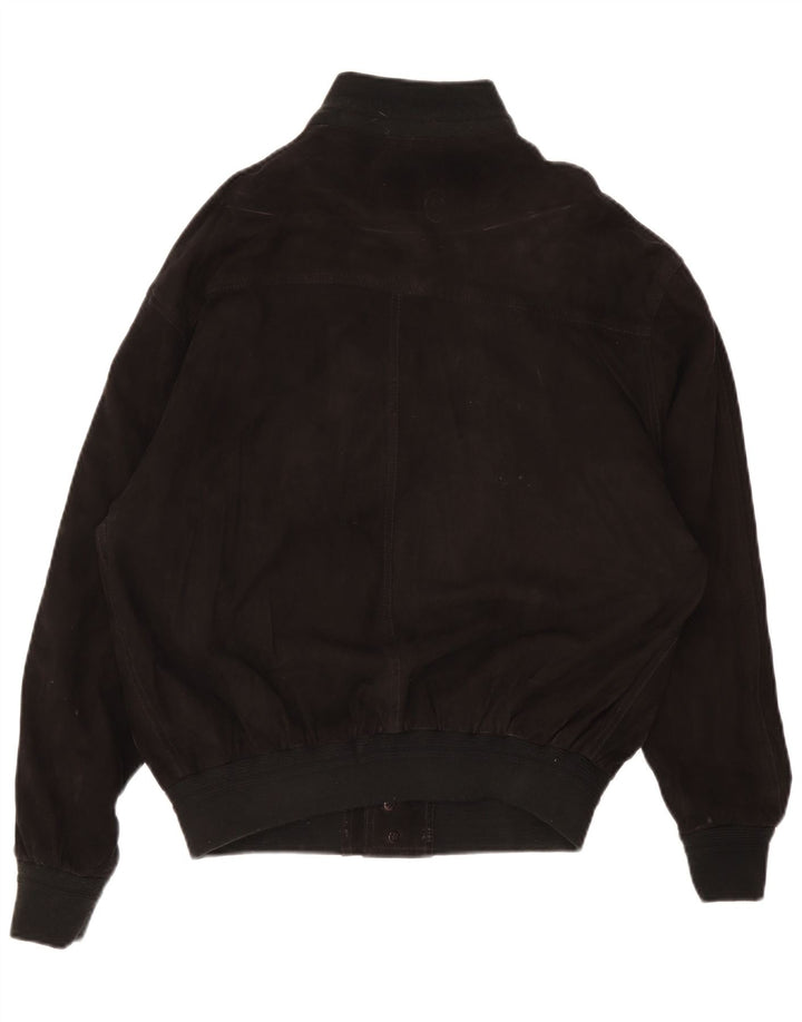 Męska zamszowa kurtka bomber w stylu vintage IT 52 XL, czarna skóra