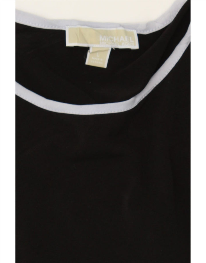 MICHAEL KORS Womens 3/4 Sleeve A-Line Dress UK 14 Large Black Polyester Vintage Michael Kors and Second-Hand Michael Kors from Messina Hembry 