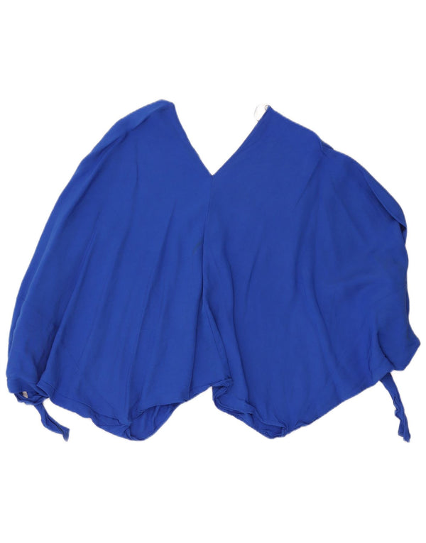 Damska bluzka oversize Zara Crop Top UK 14 Średni niebieski wiskoza