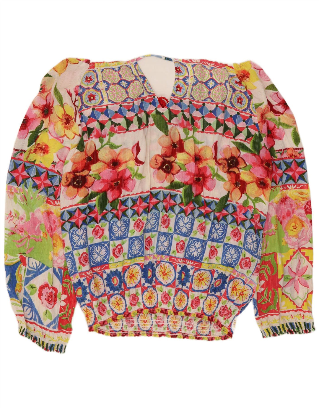Damska bluzka oversize DESIGUAL UK 16, duża, wielokolorowa w kwiaty