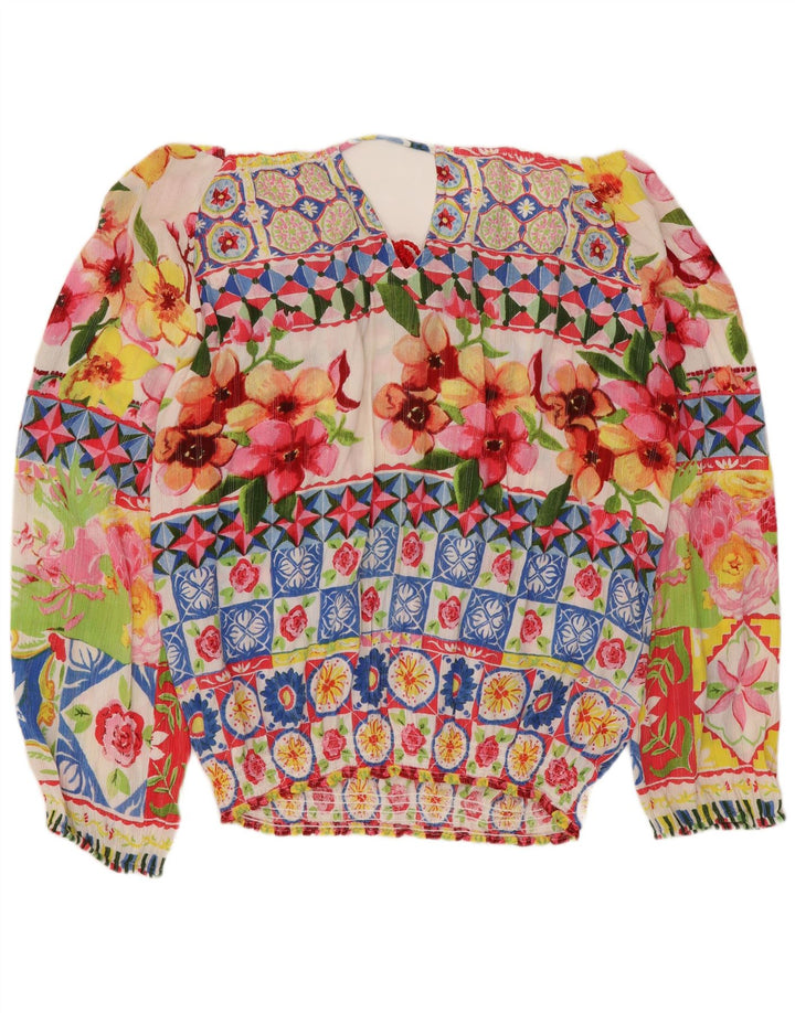 Damska bluzka oversize DESIGUAL UK 16, duża, wielokolorowa w kwiaty