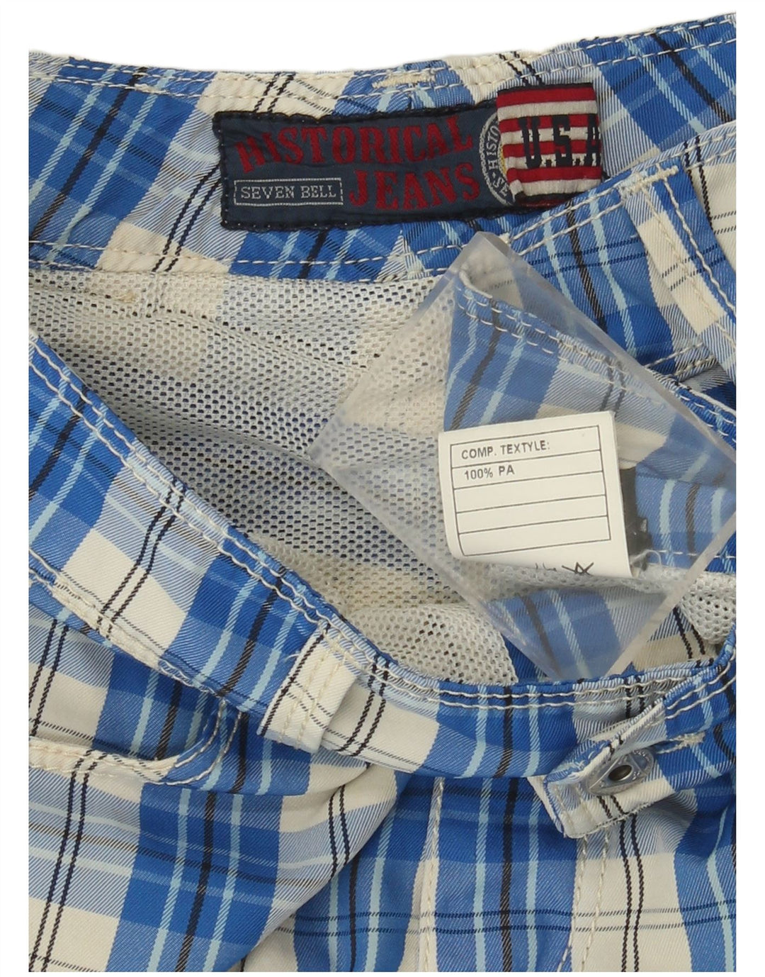 Damskie szorty Roy Rogers IT 44 Medium W30 w niebieską kratkę, poliamid