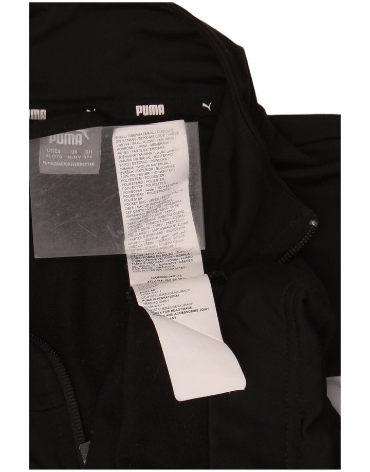 Chłopięca kurtka dresowa PUMA, 15-16 lat, czarny poliester z blokami kolorów