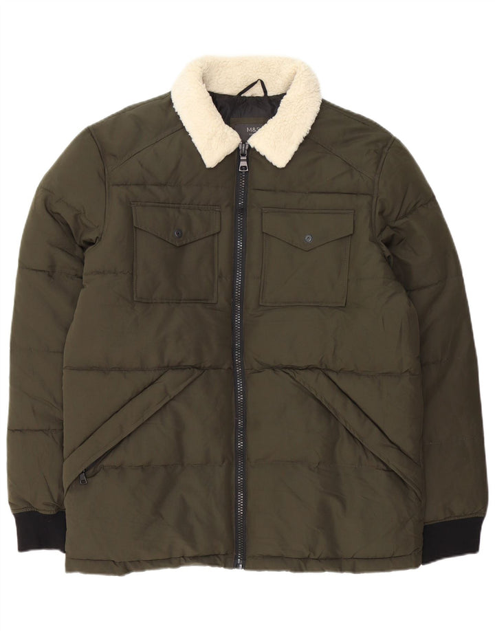 Marks & Spencer Męska ocieplana kurtka UK 38, poliester w kolorze khaki
