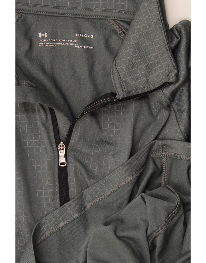 Męski dres Under Armour Heat Gear z pulowerem, dużą szarą kratką