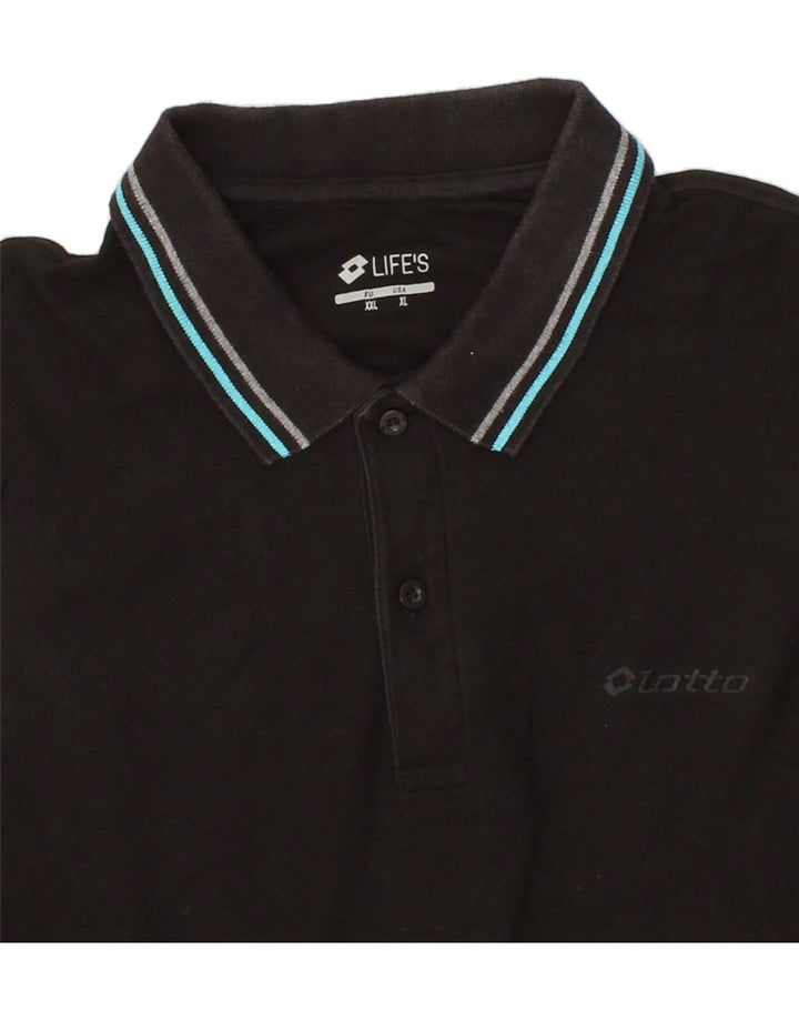 LOTTO Mens Polo Shirt XL Black Cotton Vintage Lotto and Second-Hand Lotto from Messina Hembry 