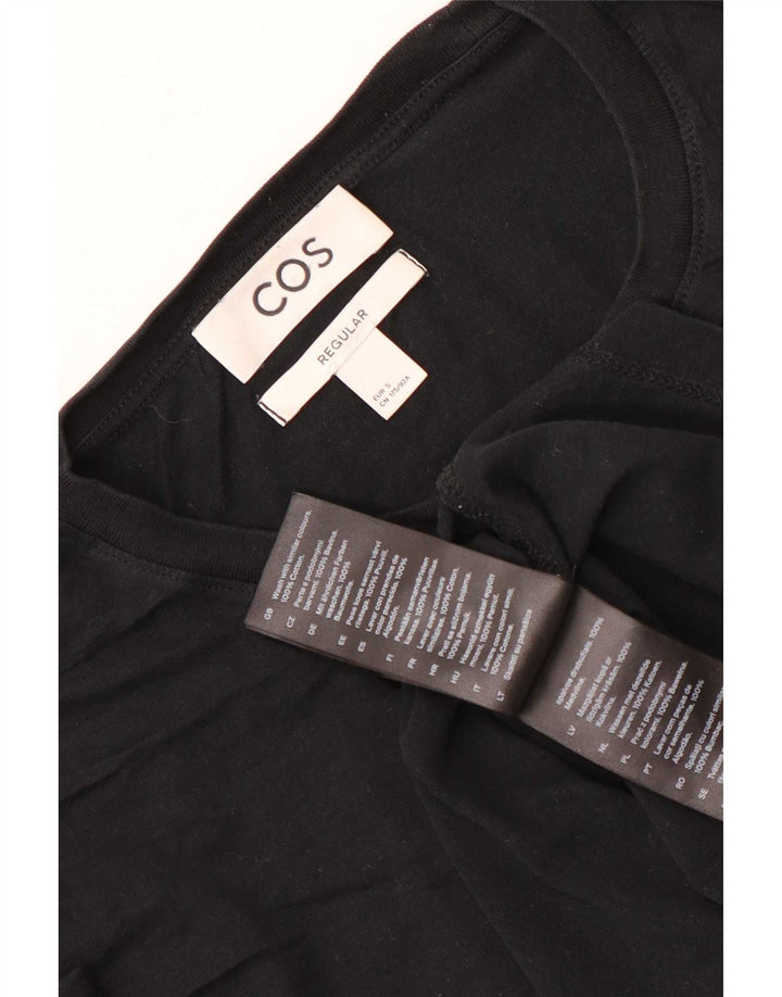 Cos Męski zwykły T-shirt Top, mały, czarny, bawełniany