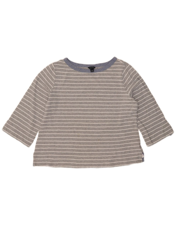 Damski top Nautica z rękawem 3/4, Wielka Brytania 18 XL, szara bawełna w paski