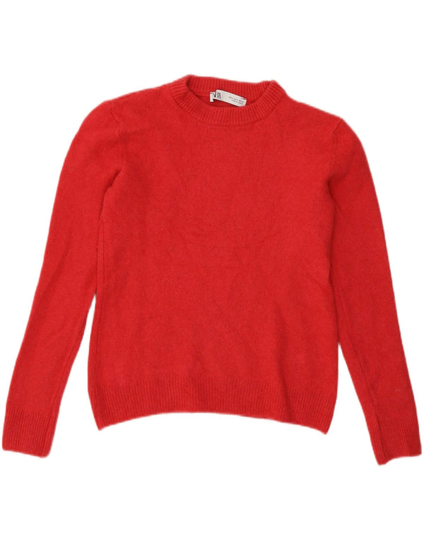 Sweter damski Zara z okrągłym dekoltem, UK 10, mały, różowy