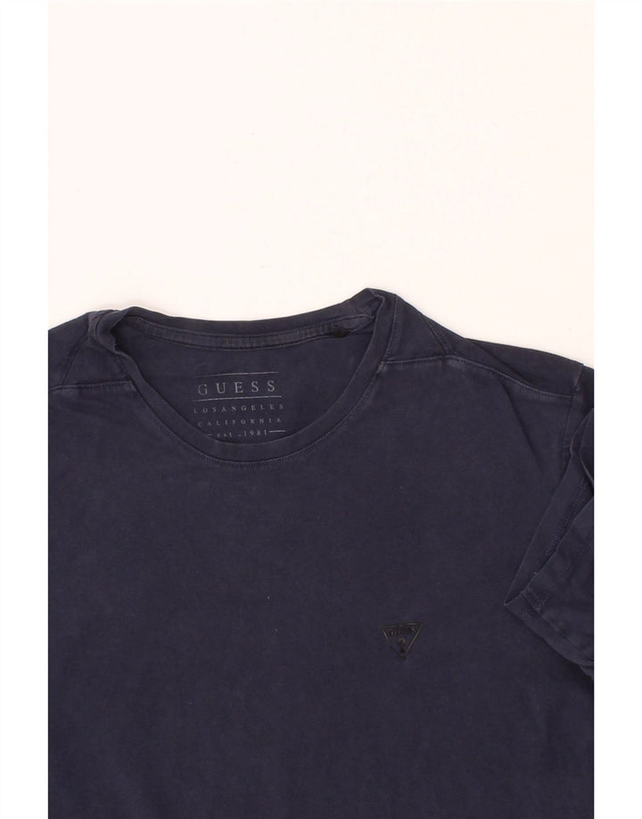 GUESS Mens T-Shirt Top Small Navy Blue Vintage Guess and Second-Hand Guess from Messina Hembry 