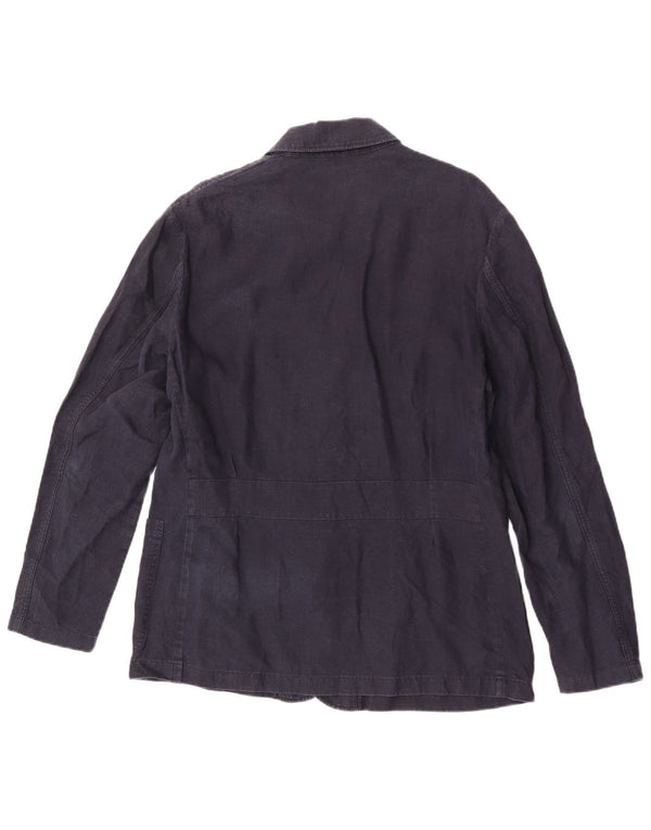 Męska kurtka użytkowa Massimo Dutti UK 40, duża, granatowa, lniana