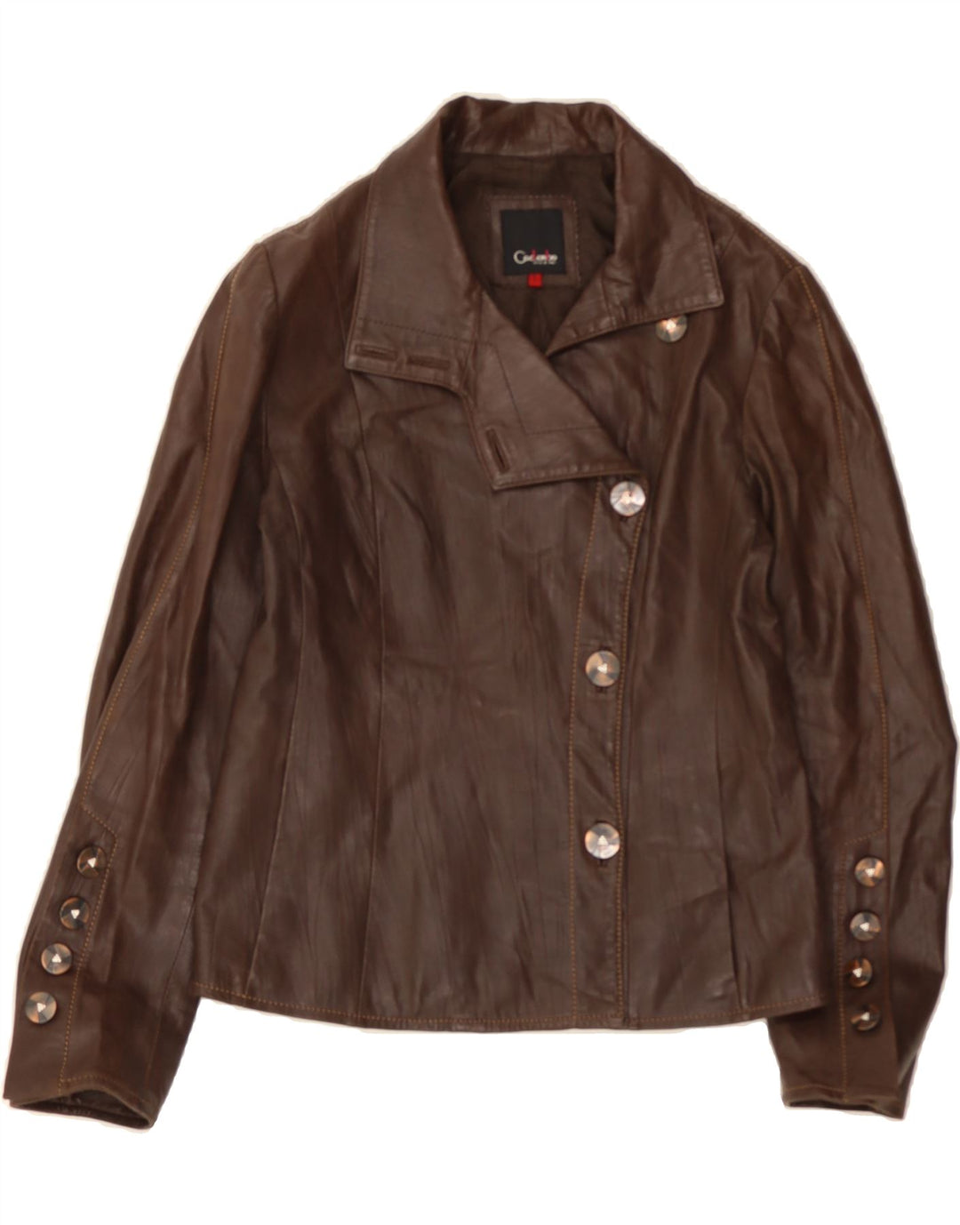 VINTAGE Womens Leather Jacket UK 14 Large Brown Leather Vintage Vintage and Second-Hand Vintage from Messina Hembry 