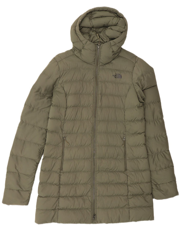 Damski ocieplany płaszcz z kapturem The North Face UK 14, średni nylon w kolorze khaki