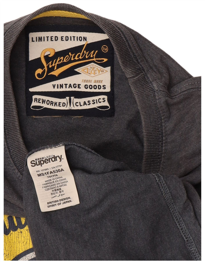 Męski T-shirt z grafiką Superdry, średnioszary, bawełniany