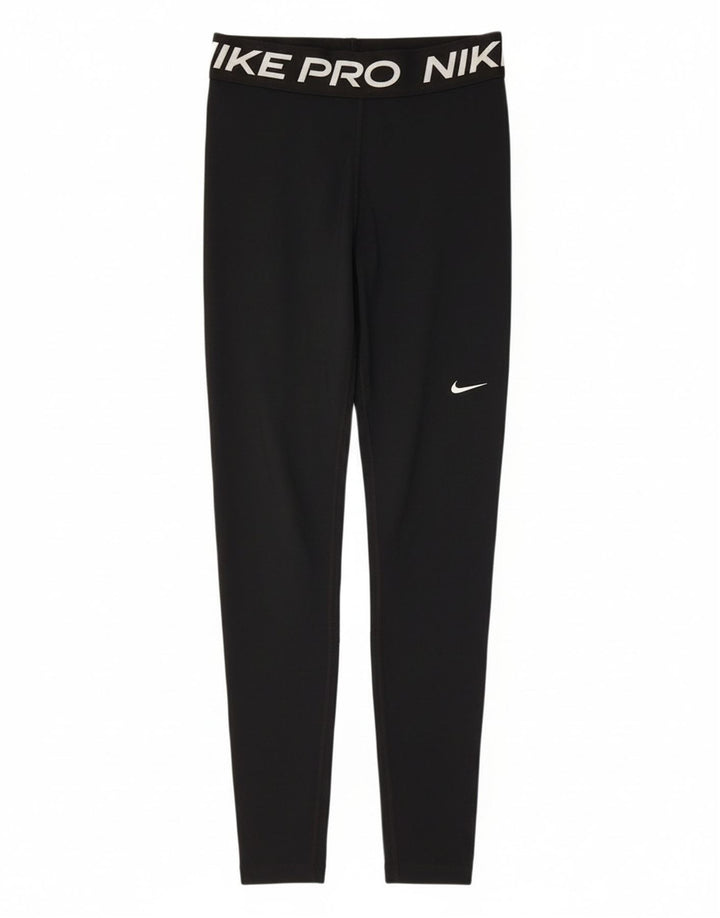 Damskie legginsy Nike Graphic UK 8, małe, czarne, poliestrowe