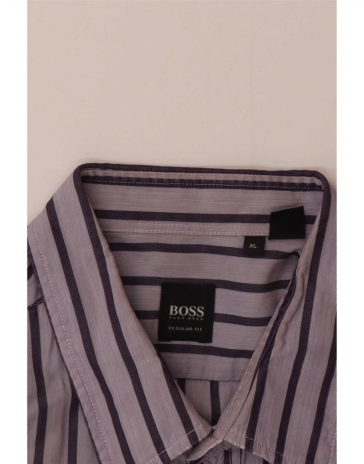 Męska koszula o regularnym kroju Hugo Boss XL w fioletowe paski
