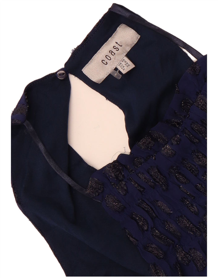 Top damski Coast Top UK 10 Small Navy Blue Spotted