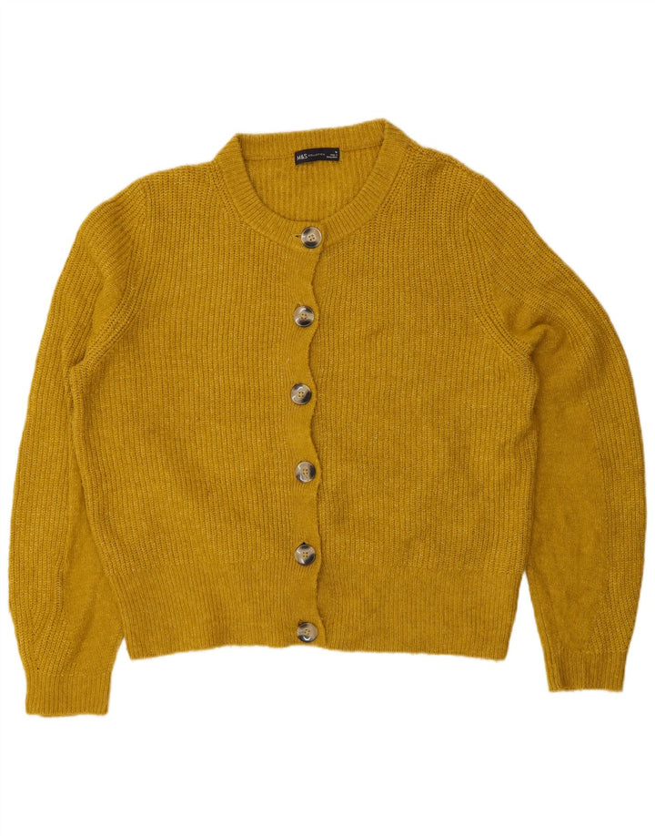 Marks & Spencer Damski sweter rozpinany UK 16, duży, żółty akryl